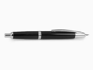 Pilot Capless Fountain Pen, Lacquer, Rhodium Trim, Black