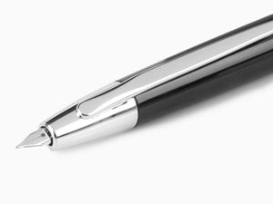 Pilot Capless Decimo Fountain Pen, Chrome trim, Black, FK-1500D-RH-BLACK