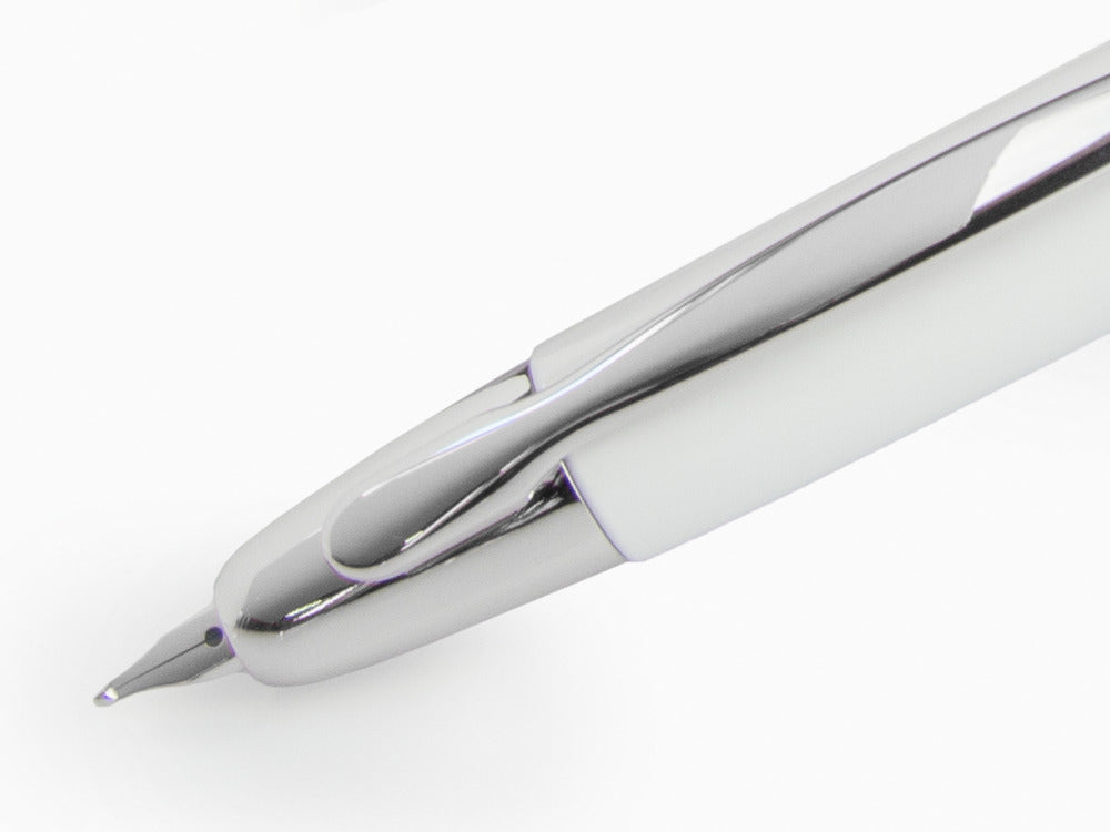 Pilot Capless Decimo Fountain Pen, Chrome, White, FK-1500D-RH-WHITE