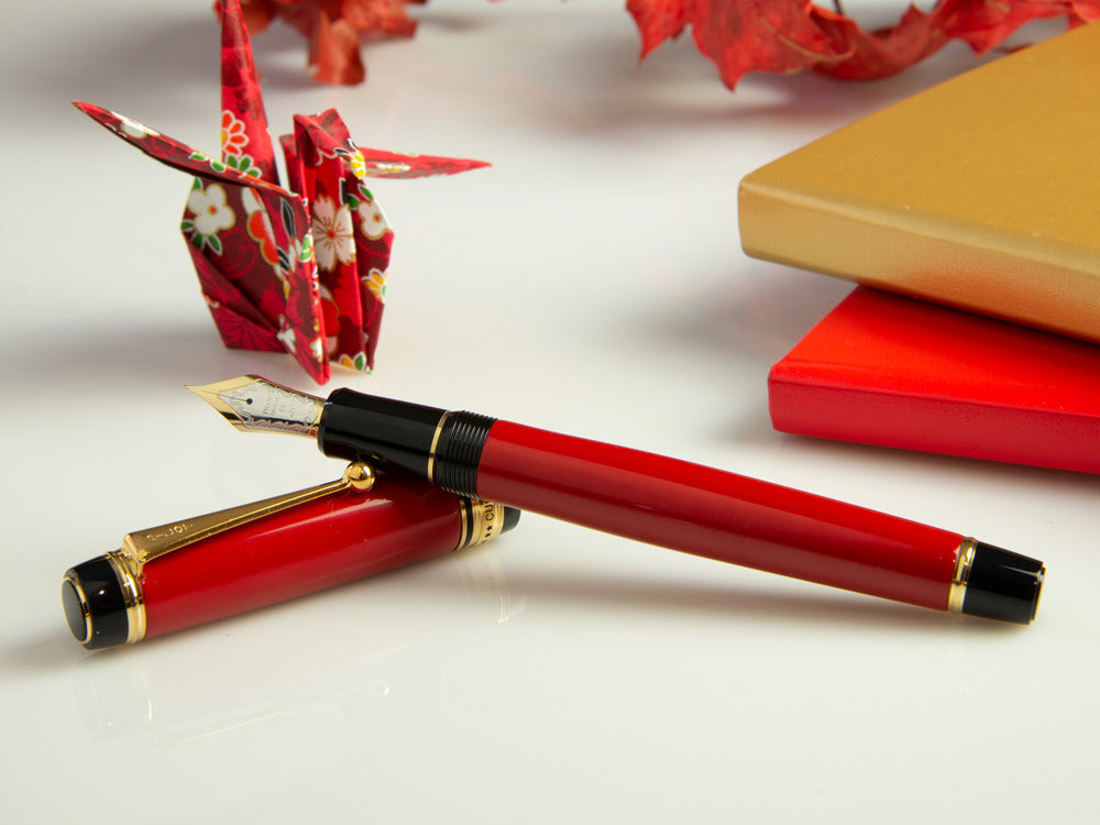 Pilot Custom 845 Red Fountain Pen, Ebonite and Urushi lacquer, FKV-5MR -  Iguana Sell