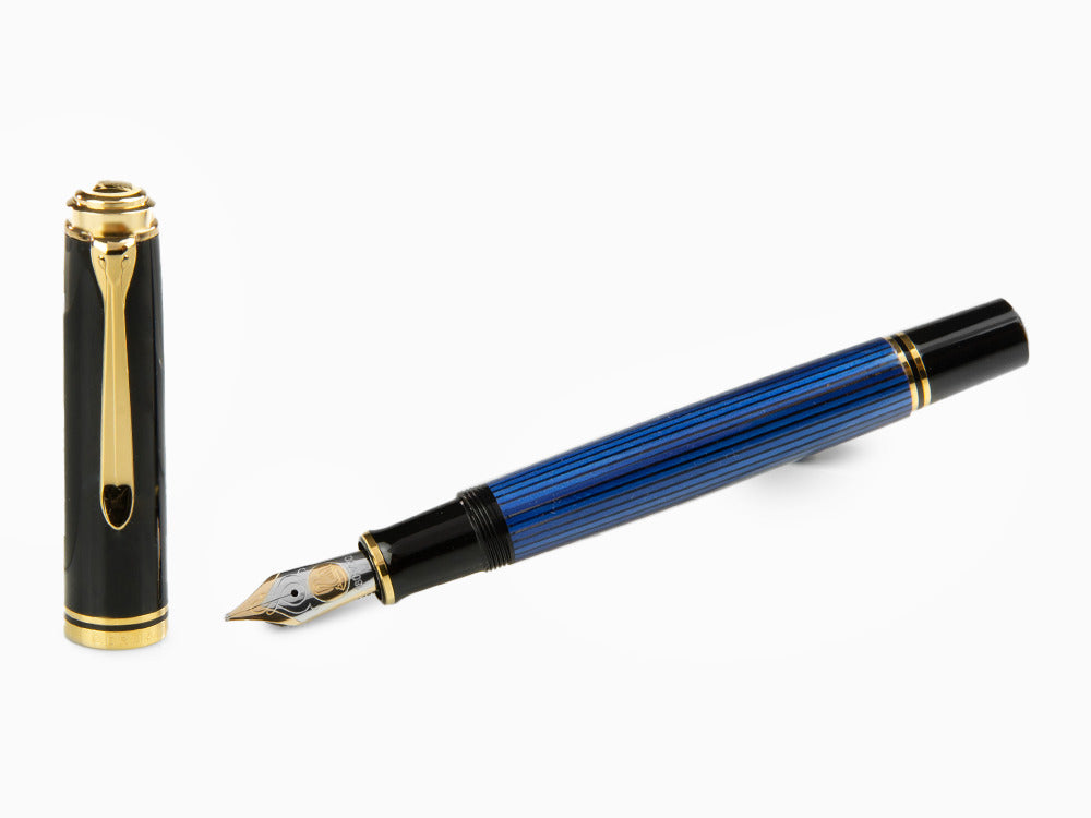 Pelikan M800 Fountain Pen, Blue Resin, Gold trim, 995951