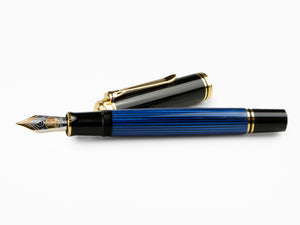 Pelikan M800 Fountain Pen, Blue Resin, Gold trim, 995951