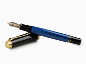 Pelikan M800 Fountain Pen, Blue Resin, Gold trim, 995951