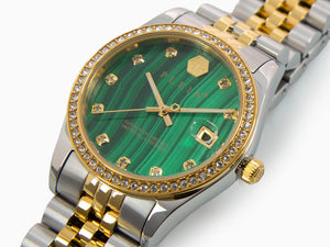 Philipp Plein Date Superlative Quartz Watch, PVD Gold, Green, 34 mm, PWYAA0523