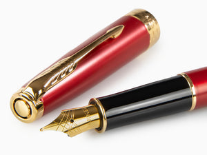 Parker Sonnet Fountain Pen, Lacquer, Gold Trim, Red, 1931474