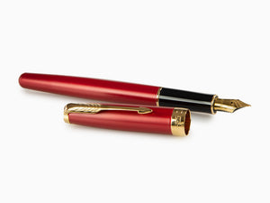 Parker Sonnet Fountain Pen, Lacquer, Gold Trim, Red, 1931474