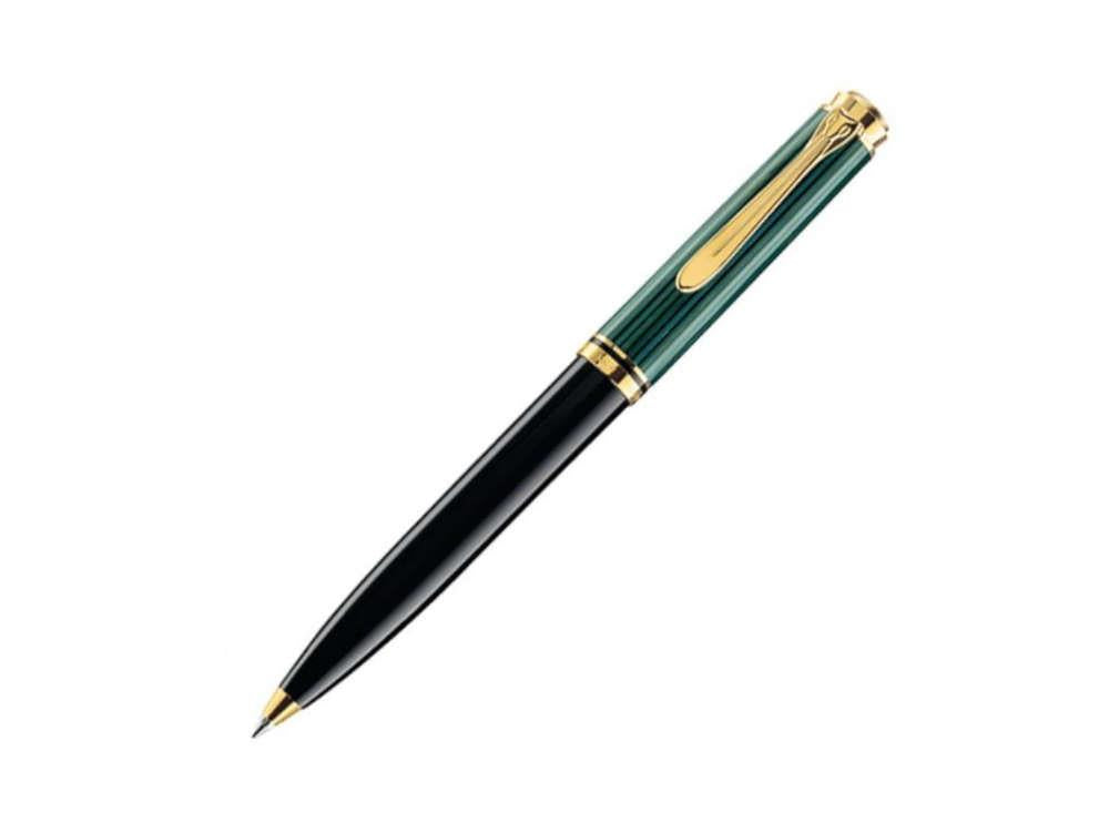Pelikan K600 Ballpoint pen, Black and green, Gold trim, 980086 - Iguana Sell
