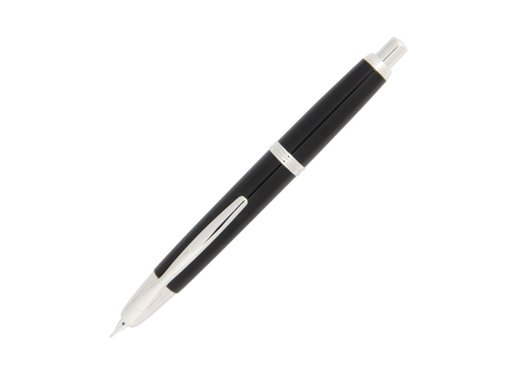 Pilot Capless Fountain Pen, Lacquer, Rhodium Trim, Black