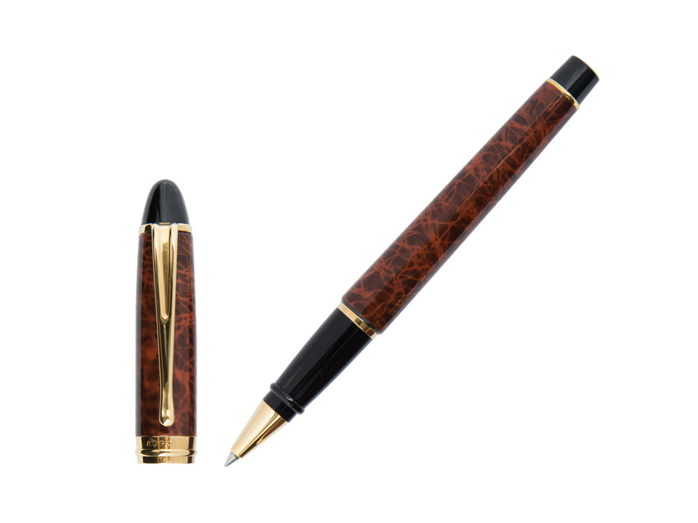 Aurora Ipsilon Lacca Rollerball pen, Lacquer, Gold plated, Brown, B73T