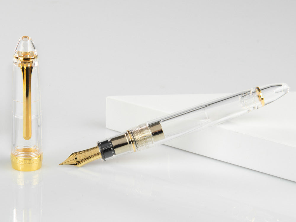 Sailor 1911 Large Series Fountain Pen, Demonstrator, 24k Gold Trim