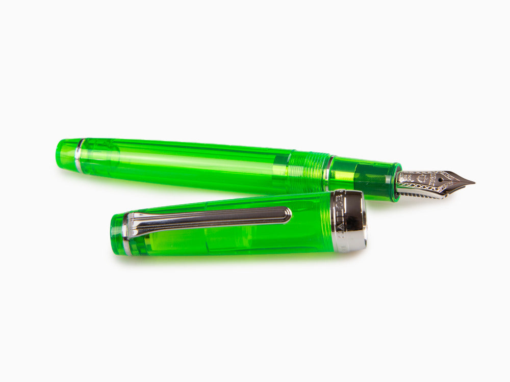 Sailor Professional Gear Slim Demonstrator Fountain Pen, Green, Chrome -  Iguana Sell