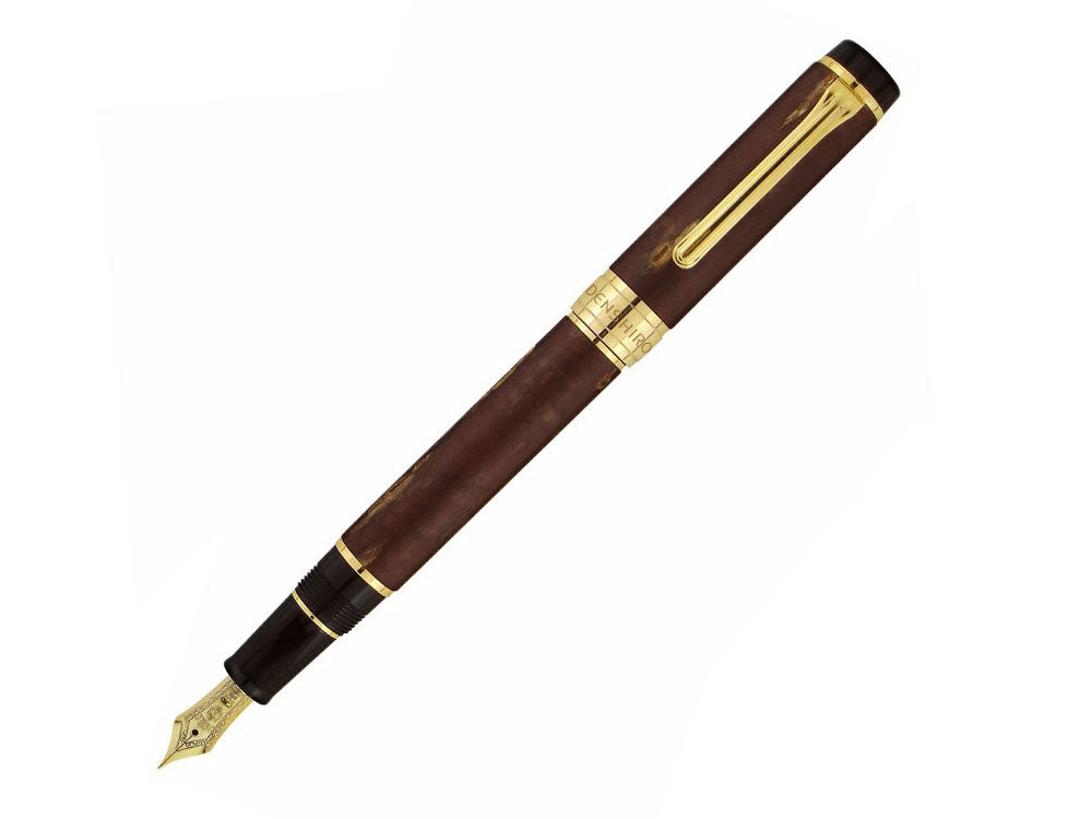 Sailor Precious Wood Kabazaiku Fountain Pen, Cherry Wood, 24K Gold