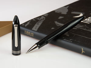 Tibaldi Bononia Rich Black Rollerball pen, Resin, Black, Palladium, BNN-237-RB