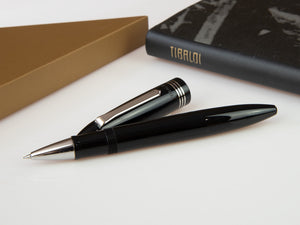 Tibaldi Bononia Rich Black Rollerball pen, Resin, Black, Palladium, BNN-237-RB