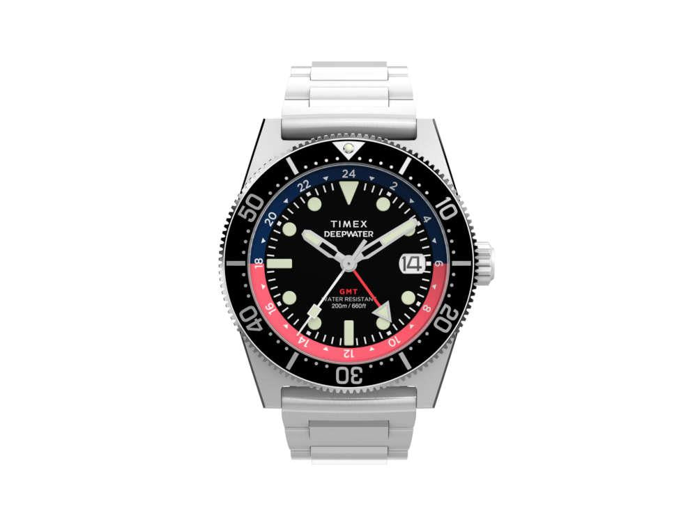 Timex DeepWater Reef 200 GMT Quartz Watch, Black, 41 mm, TW2W95300