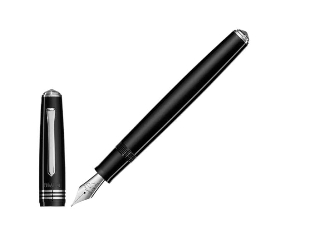 Tibaldi Nº60 Rich Black Fountain Pen, Black, Palladium trim, N60-237-FP