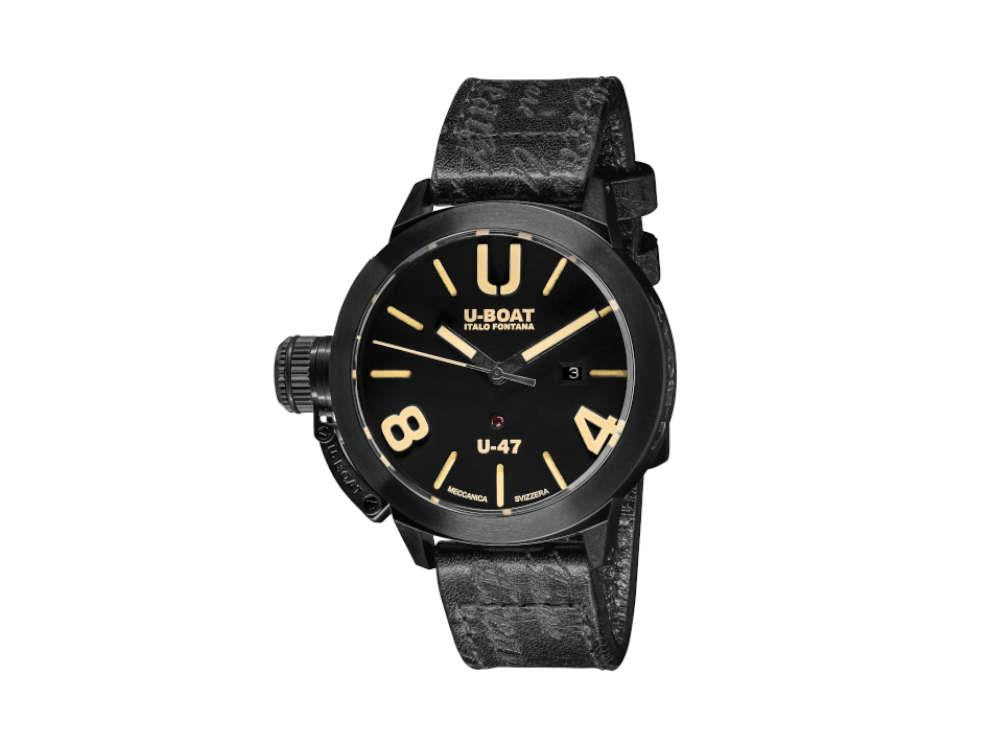 U-Boat Classico U-47 Dark Soul Automatic Watch, 47 mm, Leather strap, 9160