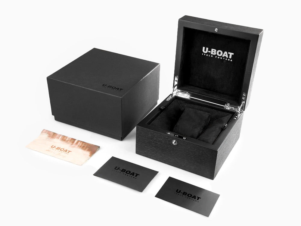 U-Boat Capsoil Darkmoon 44 IPB Quartz Watch, Black, 44 mm, Rubber, 8464/A