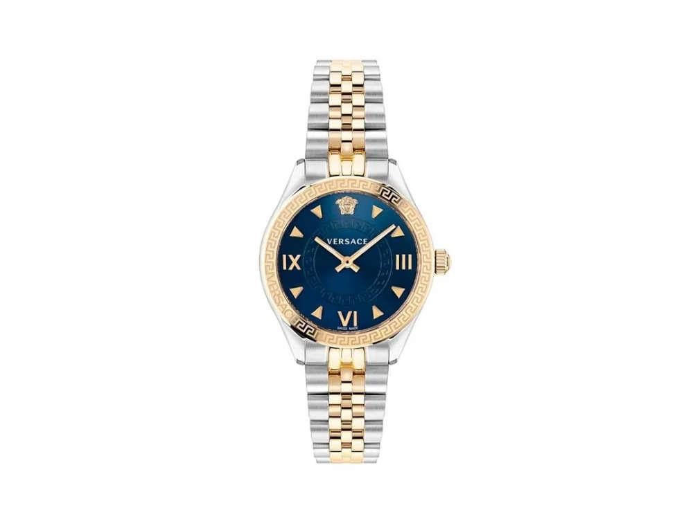 Versace Hellenyium Lady Quartz Watch, PVD Gold, Blue, 35 mm, VE2S00522