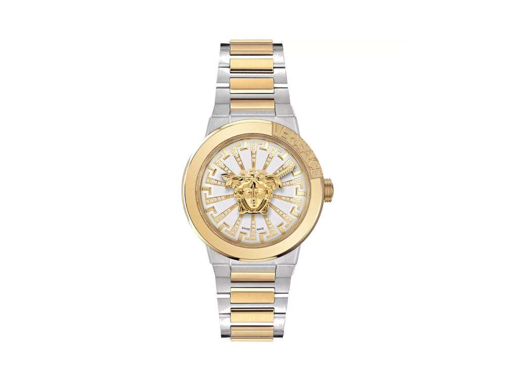 Versace Medusa Infinite Quartz Watch, PVD Gold, White, 38 mm, VE3F00823