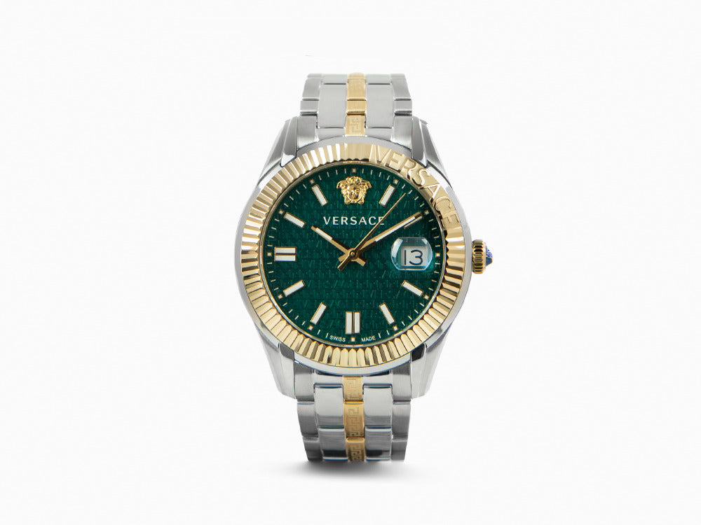 PVD Iguana Green, Watch, 41 Versace Time - mm, Quartz Gold, Sell Greca VE3K00422
