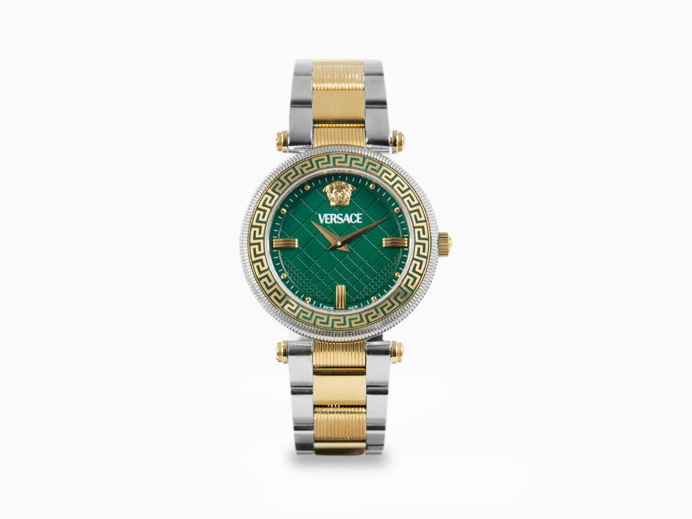 Versace Reve Quartz Watch, PVD Gold, Green, 35 mm, Sapphire Crystal, VE8B00524