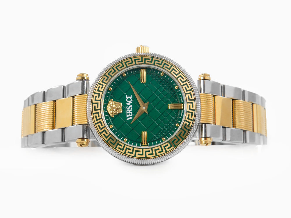 Versace Reve Quartz Watch PVD Gold Green 35 mm Sapphire Crystal VE8B00524