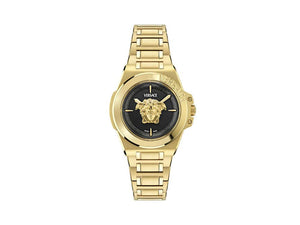 Versace HerA Quartz Watch, PVD Gold, Black, 37 mm, Sapphire Crystal, VE8D00624