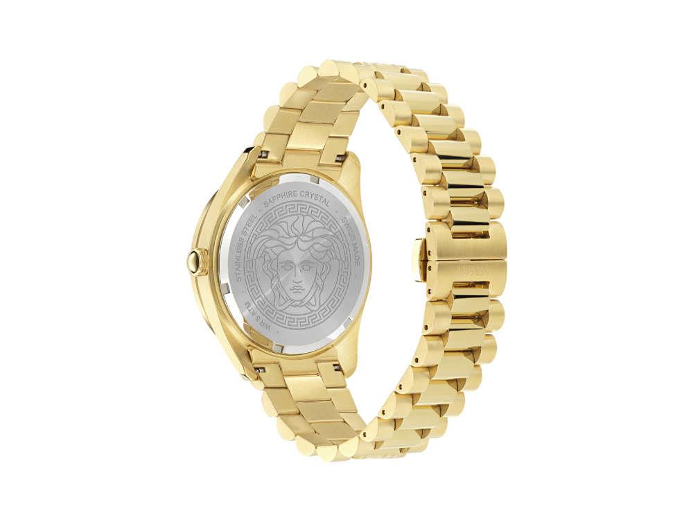 Versace V Dome Quartz Watch PVD Gold Black 42 mm Sapphire Crystal Iguana Sell