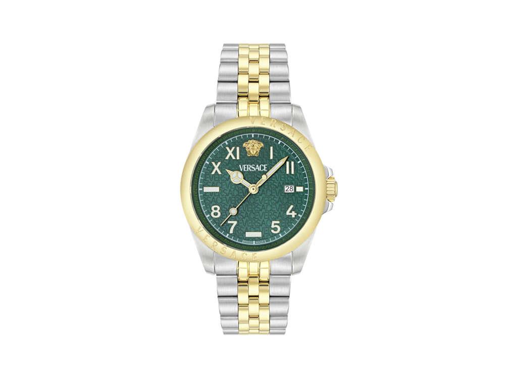 Versace Anteo Quartz Watch, PVD Gold, Green, 41 mm, Sapphire Crystal, VE9H00524