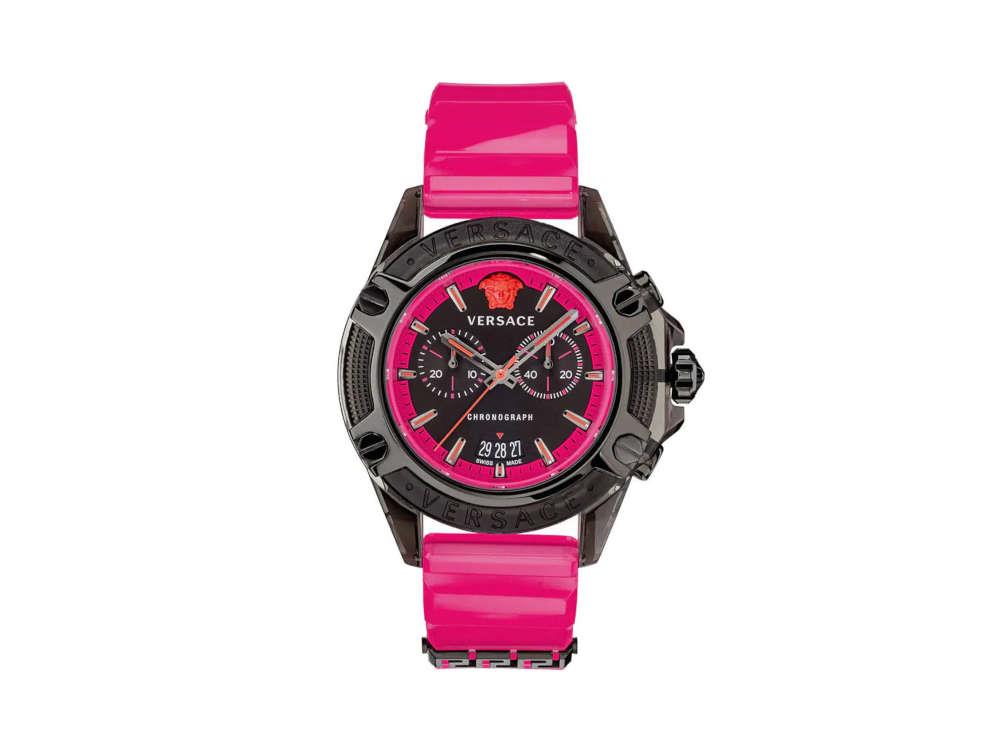 Versace Icon Active Quartz Watch, Polycarbonate, Black, 44 mm, VEZ700221