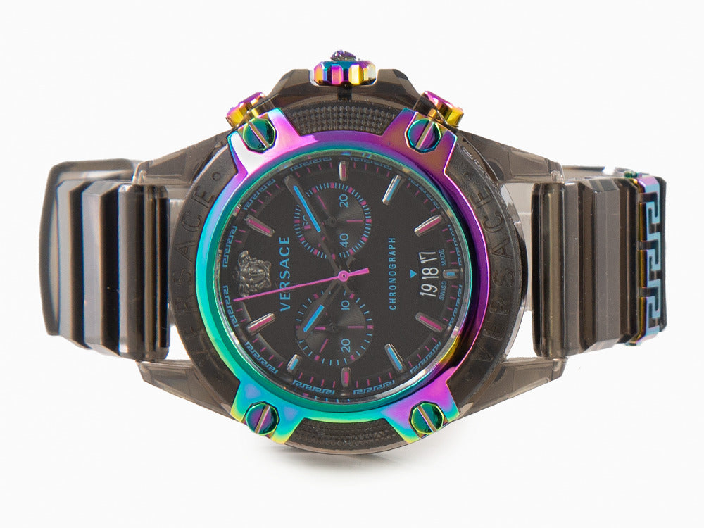 Versace Icon Active Quartz Watch, Polycarbonate, Black, 44 mm