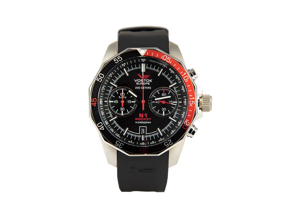 Vostok Europe Rocket N-1 Quartz Watch, Black, 46 mm, 6S21-2255295-R-BK