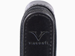 Visconti Accesorios 1 Pen Case, Leather, Rigid, Zip, Black, KL40-01