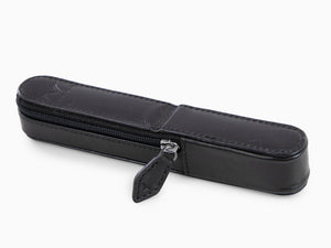 Visconti Accesorios 1 Pen Case, Leather, Rigid, Zip, Black, KL40-01