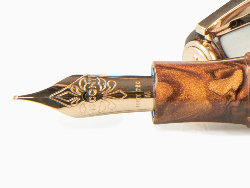 Visconti Medici Rose gold Fountain Pen, Brown, Rose Gold, KP17-03