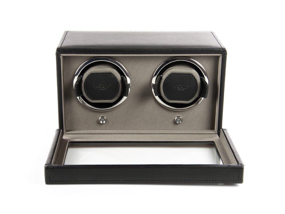 WOLF Cub Watch winder 2 Watches Black Vegan Leather 461203 Iguana Sell