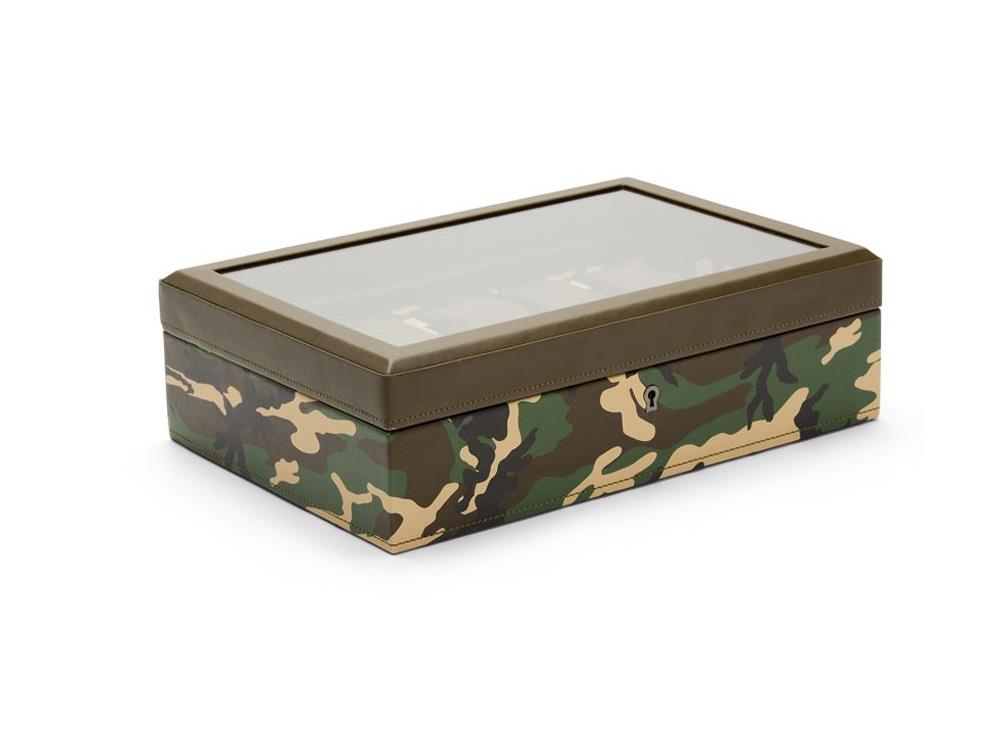 WOLF Elements Earth Watch box, 10 Watches, Green, Vegan Leather, 665430