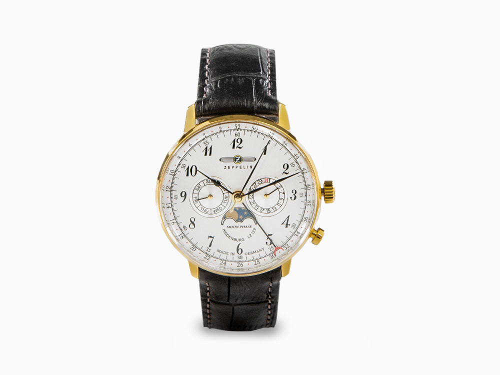 Zeppelin LZ 129 Hindenburg Moonphase Quartz Watch, PVD Gold, 40 mm, 70 -  Iguana Sell