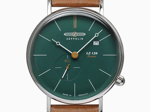 Zeppelin LZ120 Rome Quartz Watch, Green, 41 mm, Day, 7138-3