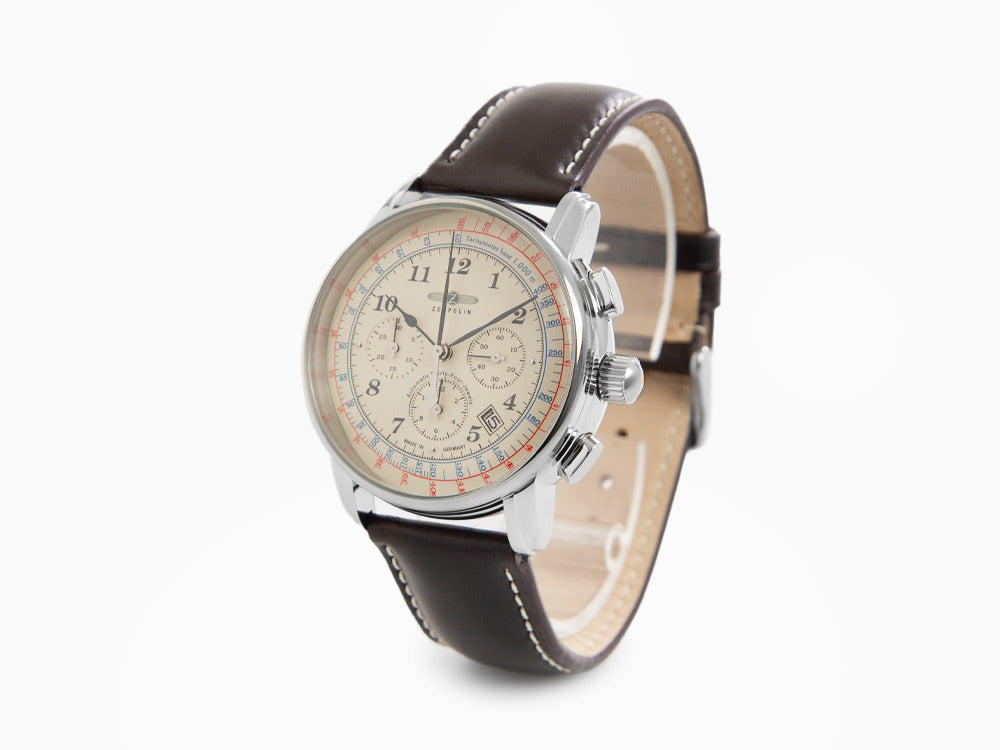 Beige, Iguana - LZ126 Los Angeles Automatic Watch, Chronograph, Zeppelin 42 mm, Sell
