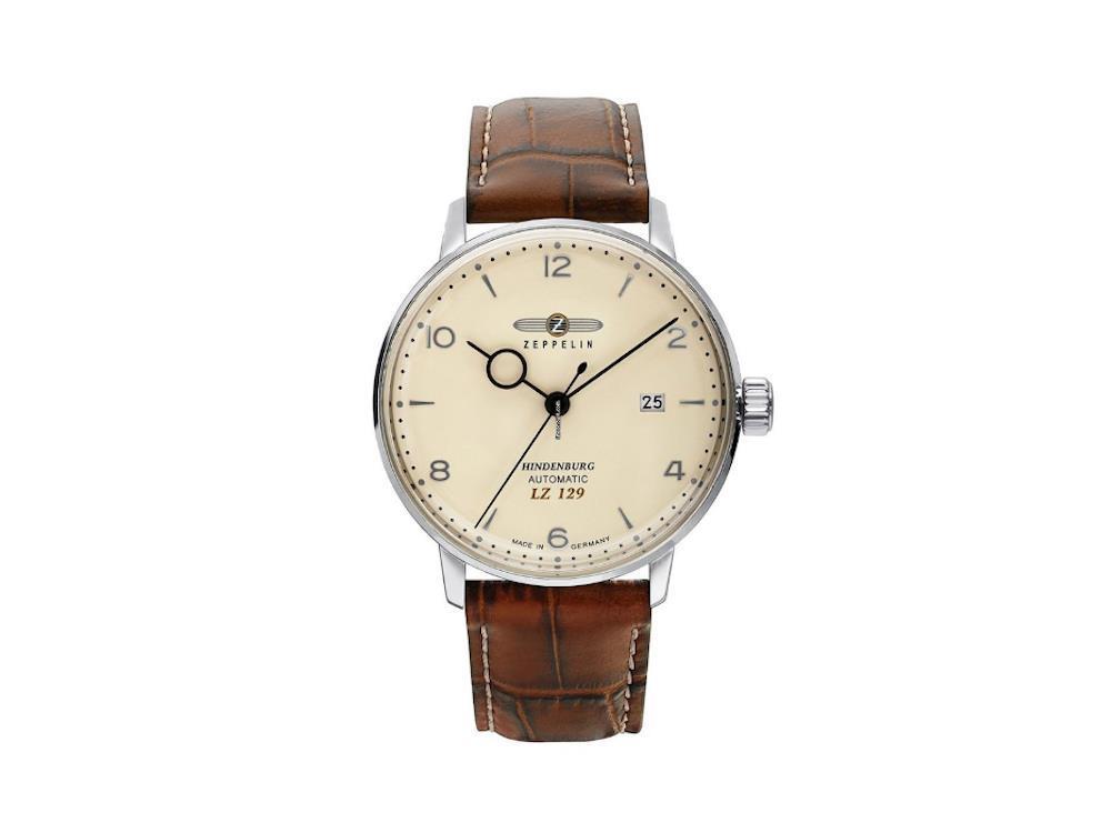 Zeppelin LZ 129 Hindenburg Automatic Watch, Beige, 40 mm, Day, Leather, 8062-5