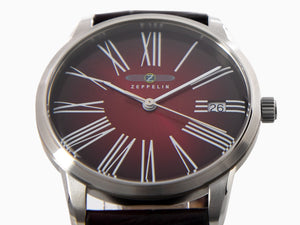 Zeppelin Flatline Lady Quartz Watch, Burgundy, 36 mm, 8345-5