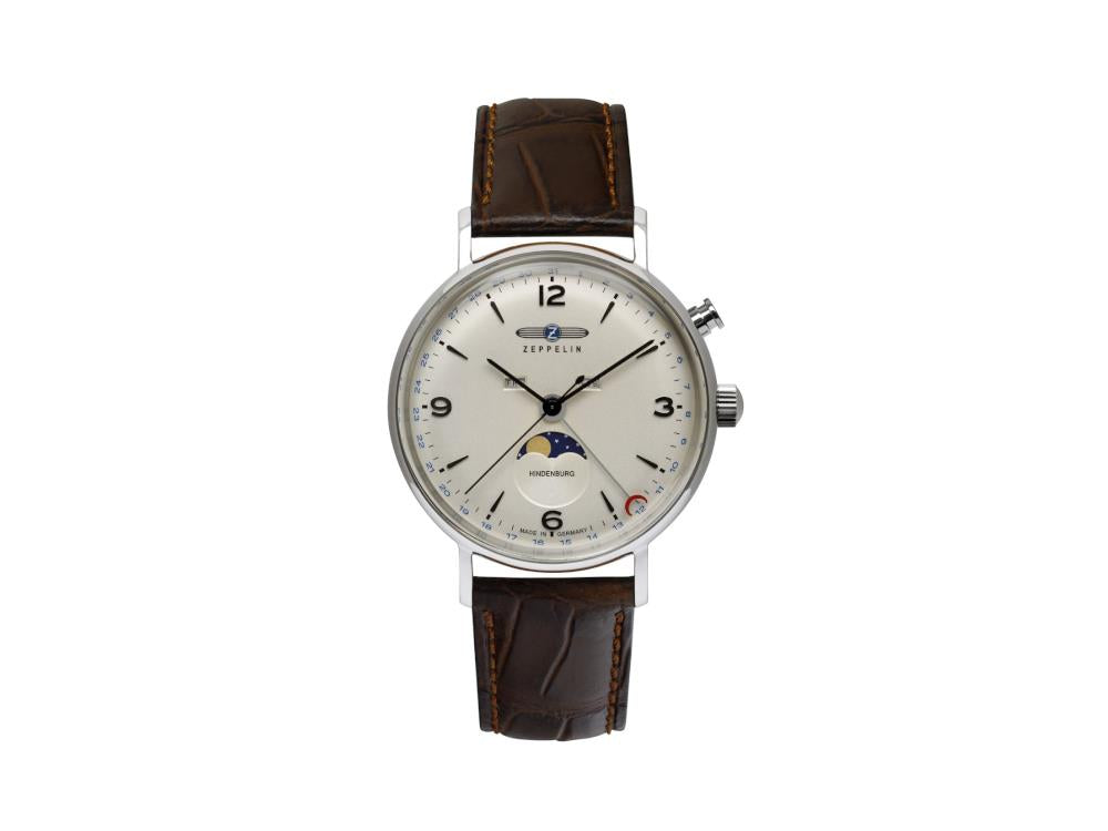 Zeppelin LZ 129 Hindenburg Moonphase Quartz Watch, Beige, 41 mm, 8076-5