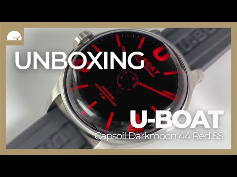 U-Boat Capsoil Darkmoon 44 Red SS Quartz Watch, Black, 44 mm, 8465/A