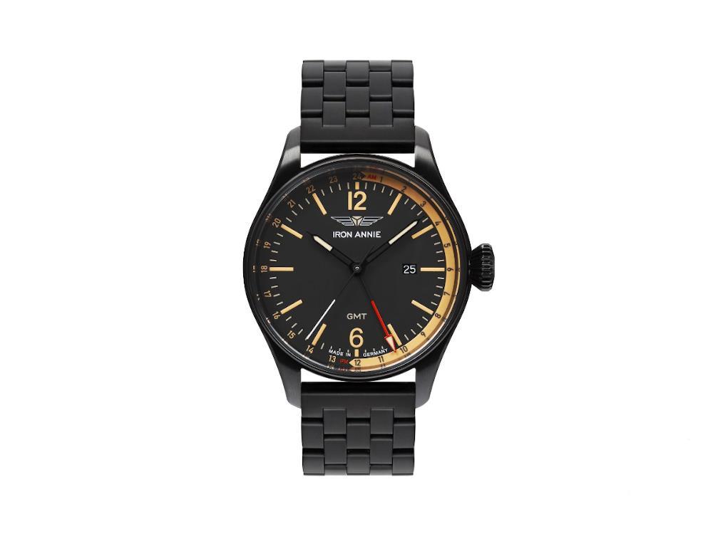 Iron Annie Flight Control Quartz Watch, GMT, 5148M-2 Sell Black, Iguana mm, - 40