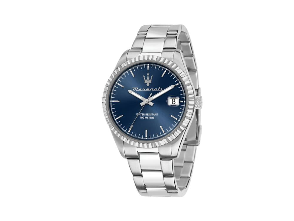Iguana 43 Sell Mineral Quartz Watch, Competizione mm, crystal - R8853 Blue, Maserati