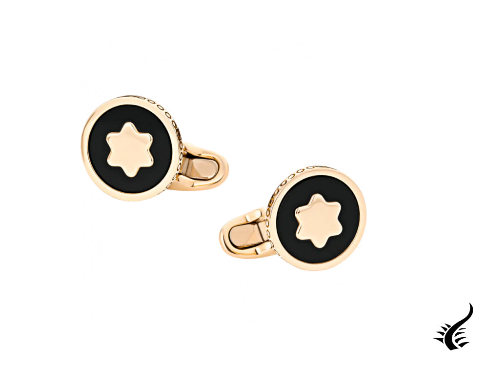 MONTBLANC Cufflinks in stainless steel and black onyx