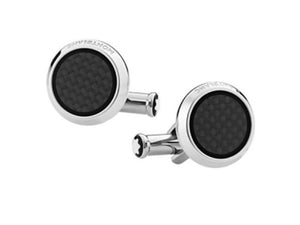 Montblanc Iconic Cufflinks, Steel, Black PVD, Polished, Silver