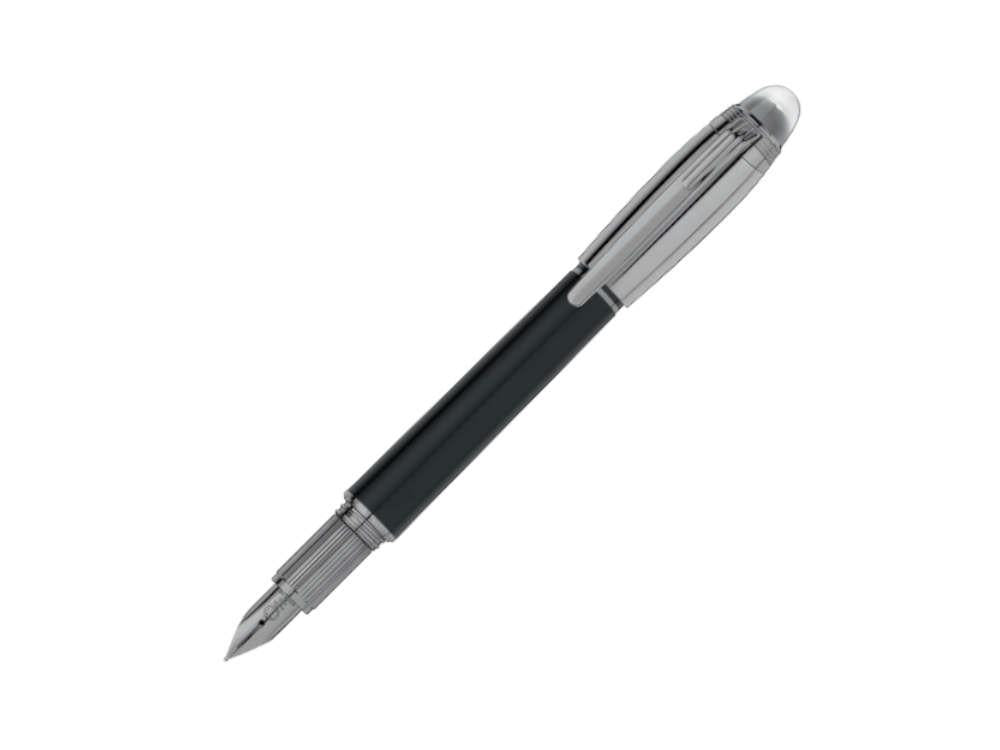 Montblanc StarWalker Ultra Black Doué Fountain Pen, Ruthenium, 126364